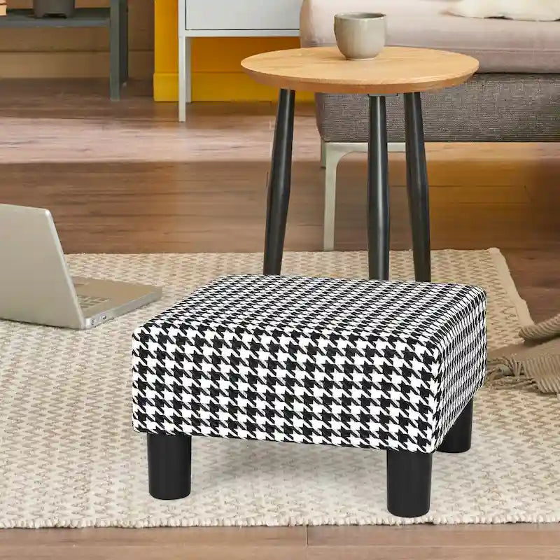 Petit pouf carré moderne en tissu pour repose-pieds