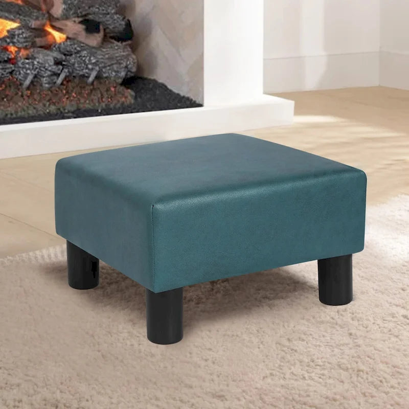 Petit pouf carré moderne en tissu pour repose-pieds