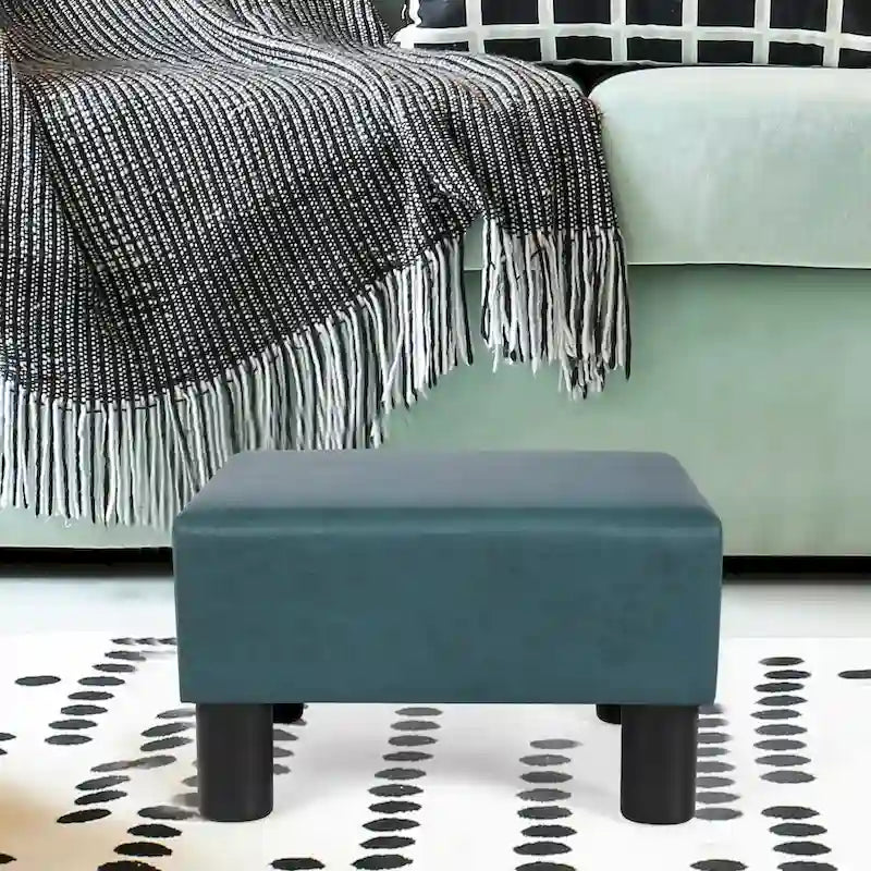 Petit pouf carré moderne en tissu pour repose-pieds