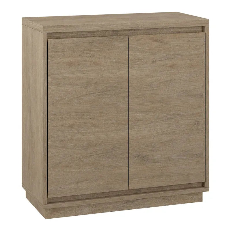 Meuble d'appoint à double porte de 76 cm avec finition grain de bois et étagère réglable