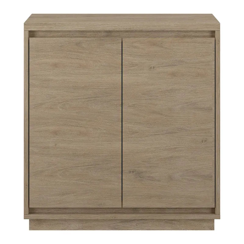 Meuble d'appoint à double porte de 76 cm avec finition grain de bois et étagère réglable