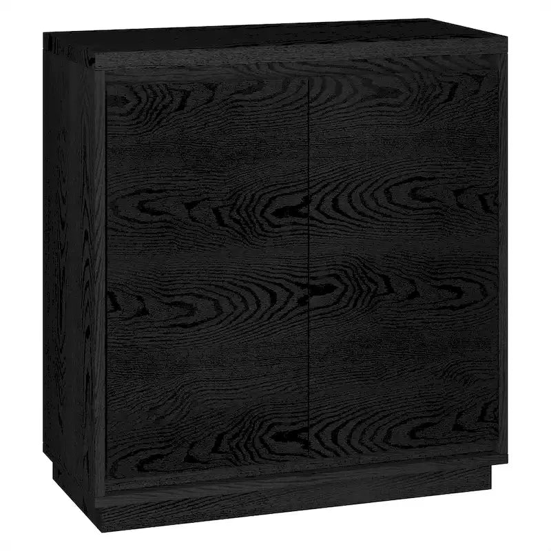 Meuble d'appoint à double porte de 76 cm avec finition grain de bois et étagère réglable