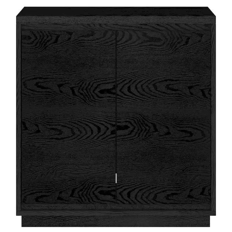 Meuble d'appoint à double porte de 76 cm avec finition grain de bois et étagère réglable