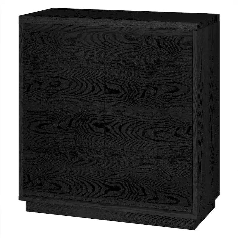 Meuble d'appoint à double porte de 76 cm avec finition grain de bois et étagère réglable