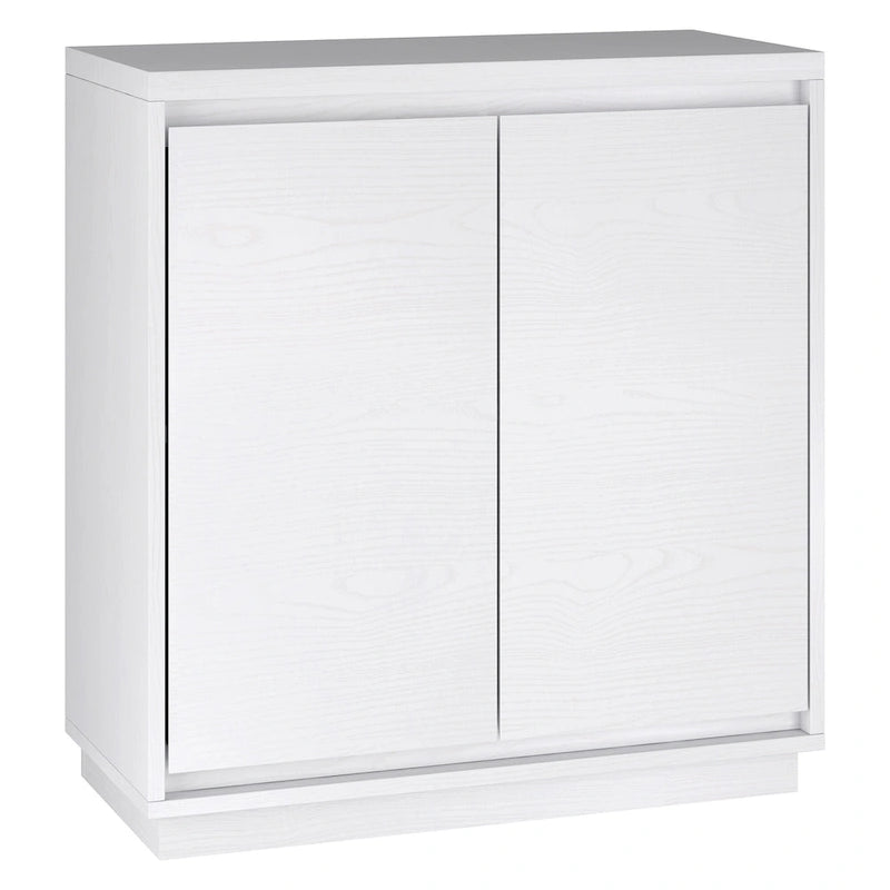 Meuble d'appoint à double porte de 76 cm avec finition grain de bois et étagère réglable