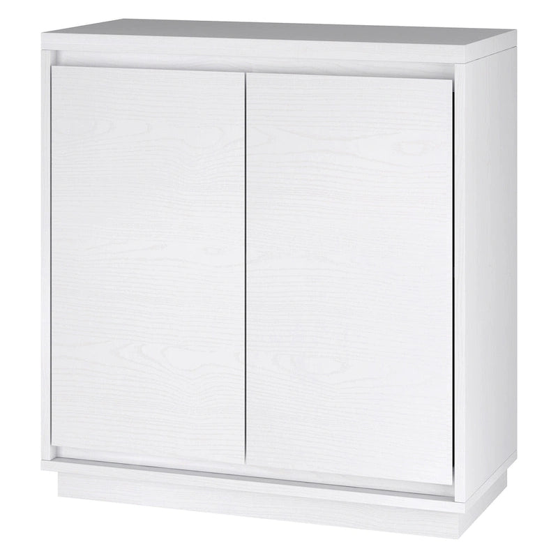 Meuble d'appoint à double porte de 76 cm avec finition grain de bois et étagère réglable