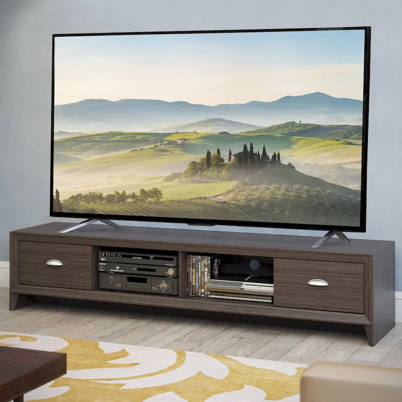 Meuble TV bas extra-large, pour téléviseurs jusqu'à 85 pouces