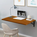Bureau pliant mural multifonctionnel en bois avec étagère et établi