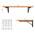 Bureau pliant mural multifonctionnel en bois avec étagère et établi