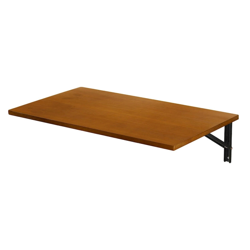 Bureau pliant mural multifonctionnel en bois avec étagère et établi