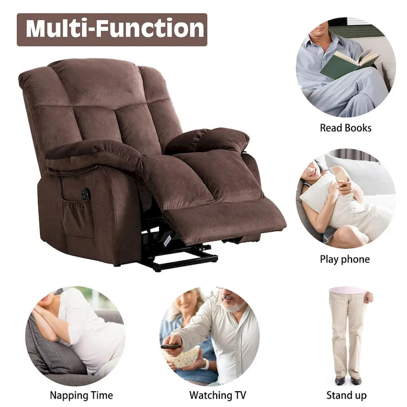 Fauteuil inclinable releveur pour personnes âgées, mécanisme d'inclinaison robuste et sûr - Canapé en tissu pour salon