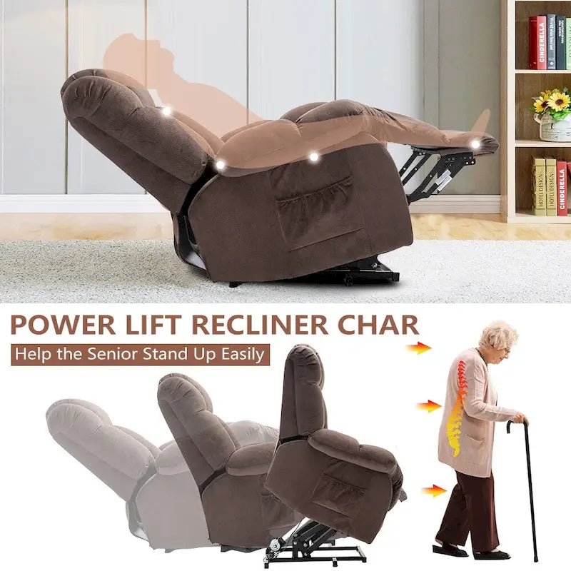 Fauteuil inclinable releveur pour personnes âgées, mécanisme d'inclinaison robuste et sûr - Canapé en tissu pour salon