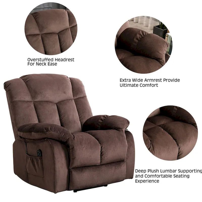 Fauteuil inclinable releveur pour personnes âgées, mécanisme d'inclinaison robuste et sûr - Canapé en tissu pour salon