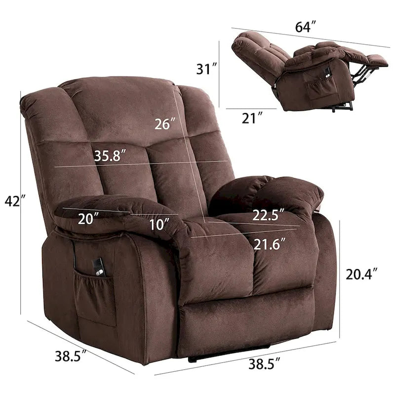 Fauteuil inclinable releveur pour personnes âgées, mécanisme d'inclinaison robuste et sûr - Canapé en tissu pour salon
