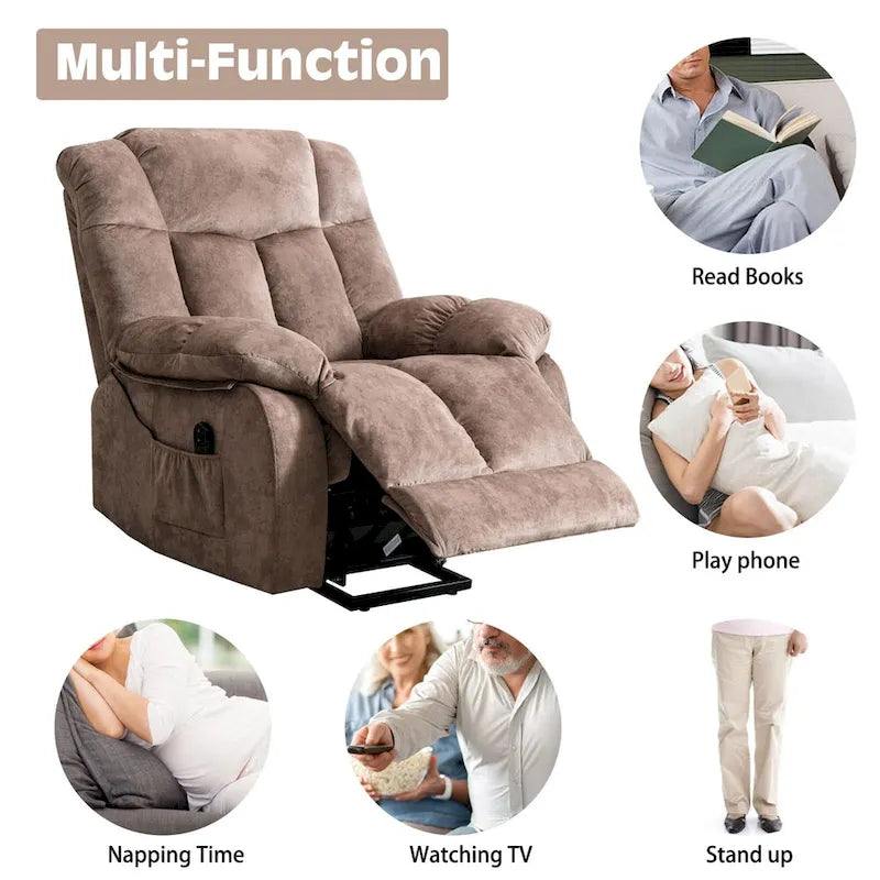 Fauteuil inclinable releveur pour personnes âgées, mécanisme d'inclinaison robuste et sûr - Canapé en tissu pour salon