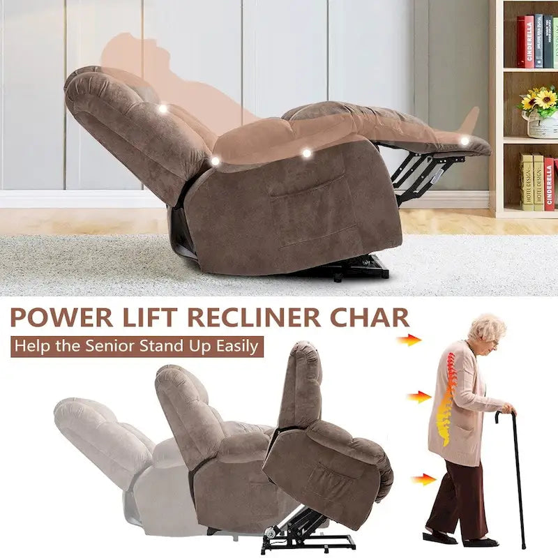 Fauteuil inclinable releveur pour personnes âgées, mécanisme d'inclinaison robuste et sûr - Canapé en tissu pour salon