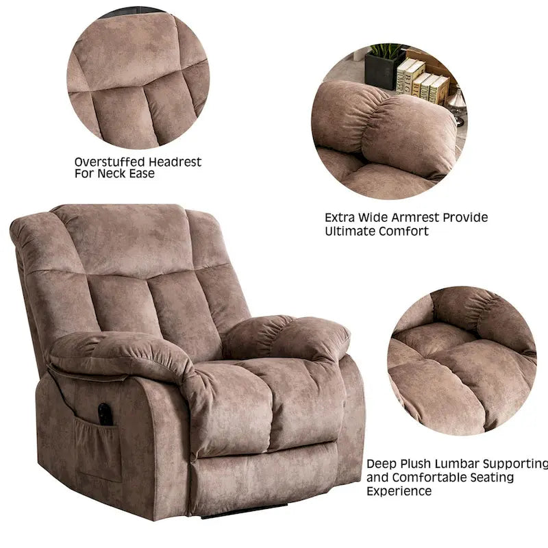 Fauteuil inclinable releveur pour personnes âgées, mécanisme d'inclinaison robuste et sûr - Canapé en tissu pour salon