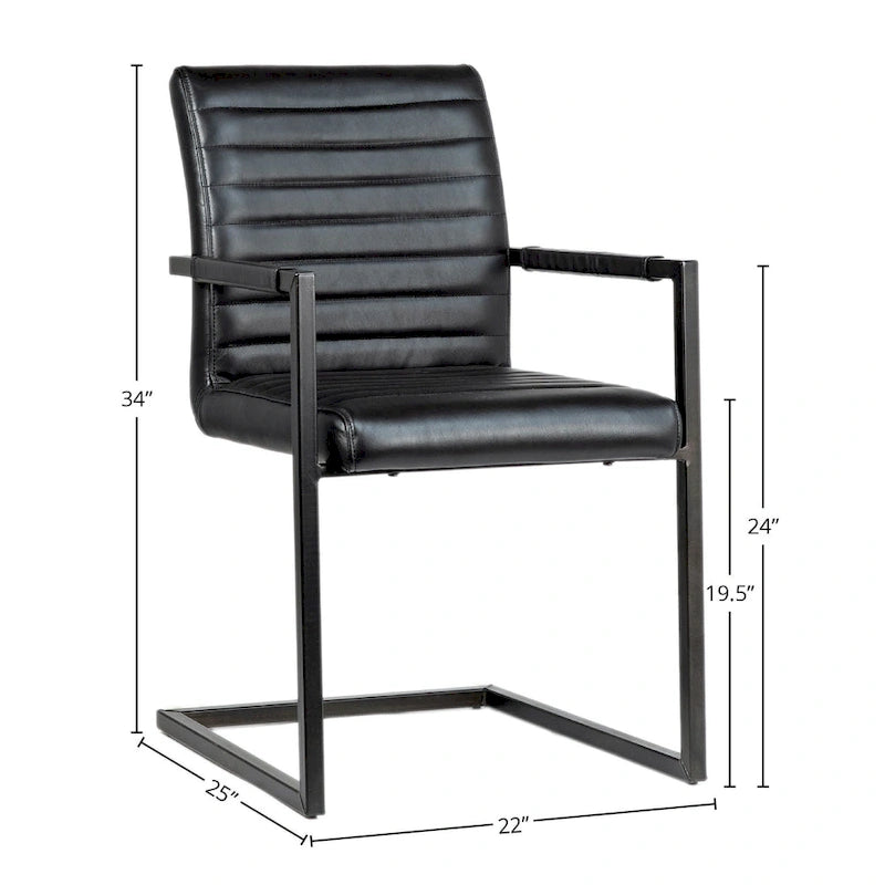 Fauteuil de salle à manger moderne en cuir pleine fleur véritable et acier
