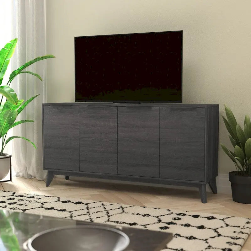 Bahut de 60 po avec 4 portes à fermeture amortie et étagères réglables – 15,75P x 59,25L x 29,75H