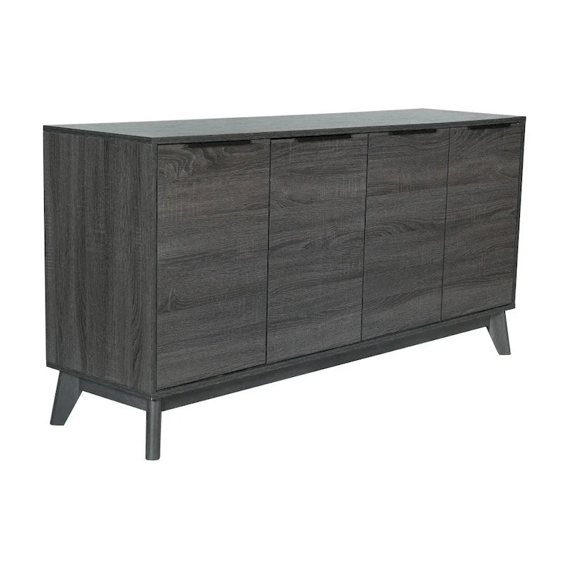 Bahut de 60 po avec 4 portes à fermeture amortie et étagères réglables – 15,75P x 59,25L x 29,75H