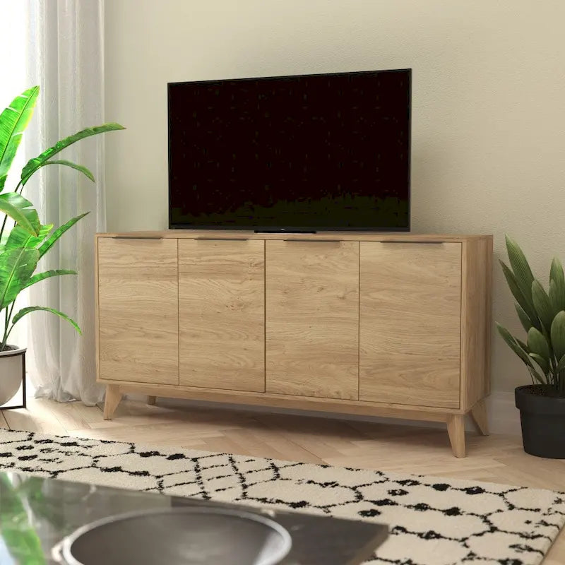 Bahut de 60 po avec 4 portes à fermeture amortie et étagères réglables – 15,75P x 59,25L x 29,75H