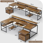 Bureau d'ordinateur en U, bureau de jeu en L, tiroir de classement