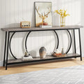 Console étroite extra longue de 180 cm avec cadre en métal pour entrée et salon