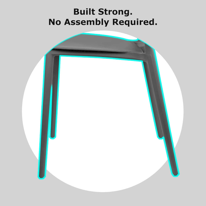 Chaise de salle à manger moderne en plastique pour jardin, patio, intérieur ou extérieur, empilable, protégée contre les UV, sans accoudoirs, avec dossier à pois Surf