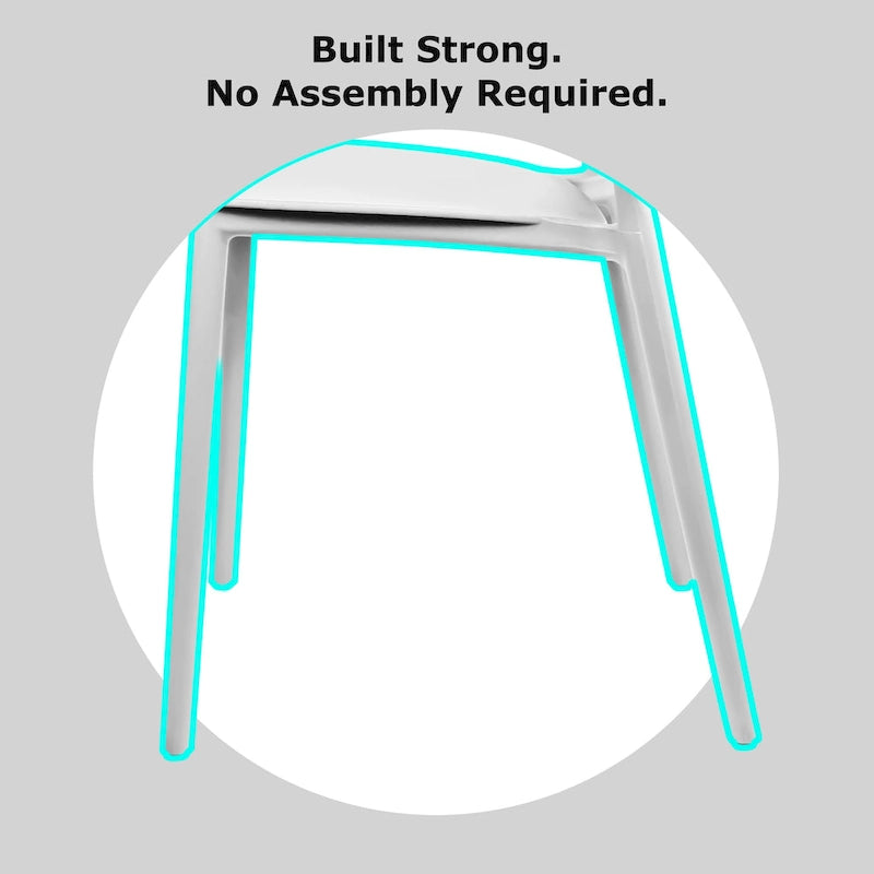 Chaise de salle à manger moderne en plastique pour jardin, patio, intérieur ou extérieur, empilable, protégée contre les UV, sans accoudoirs, avec dossier à pois Surf