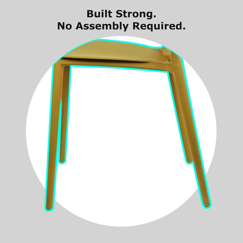 Chaise de salle à manger moderne en plastique pour jardin, patio, intérieur ou extérieur, empilable, protégée contre les UV, sans accoudoirs, avec dossier à pois Surf