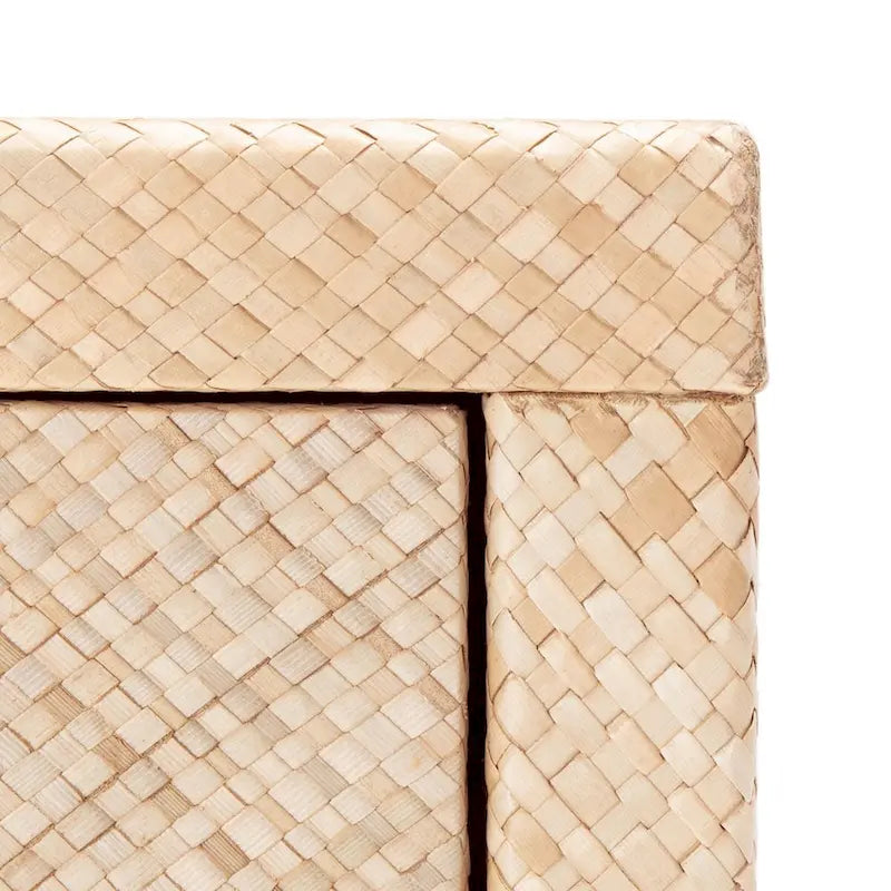 Console en raphia naturel clair/or - 31 l x 14 P x 30 H - 31Lx14Px30H