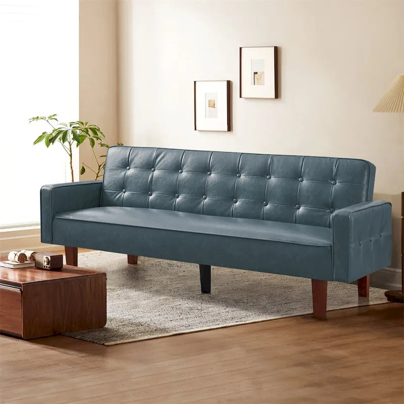 Canapé-lit en similicuir, causeuse convertible, futon moderne, petit futon convertible en lit