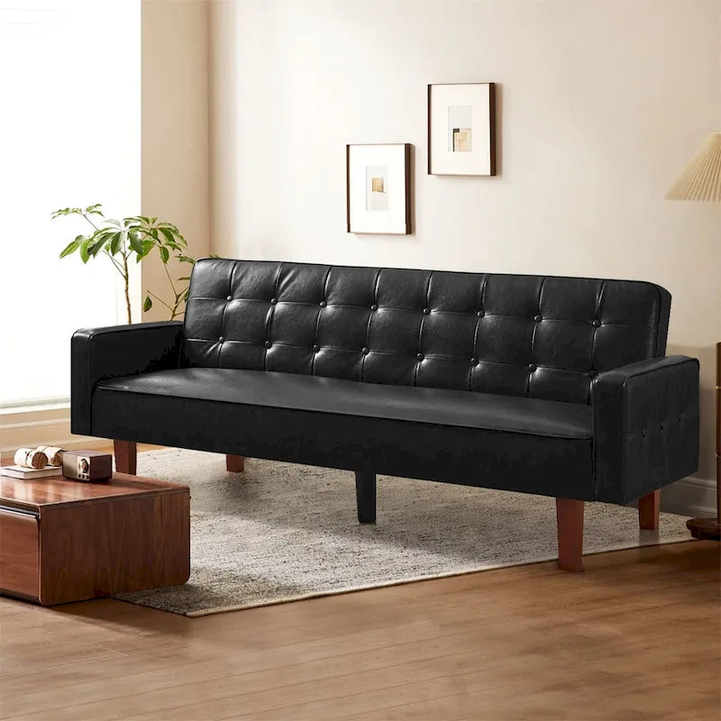 Canapé-lit en similicuir, causeuse convertible, futon moderne, petit futon convertible en lit