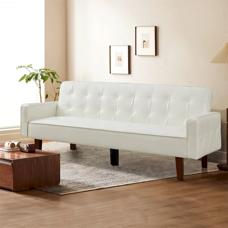 Canapé-lit en similicuir, causeuse convertible, futon moderne, petit futon convertible en lit
