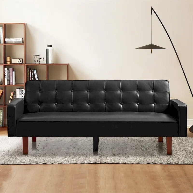 Canapé-lit en similicuir, causeuse convertible, futon moderne, petit futon convertible en lit