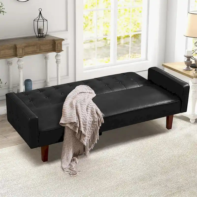 Canapé-lit en similicuir, causeuse convertible, futon moderne, petit futon convertible en lit
