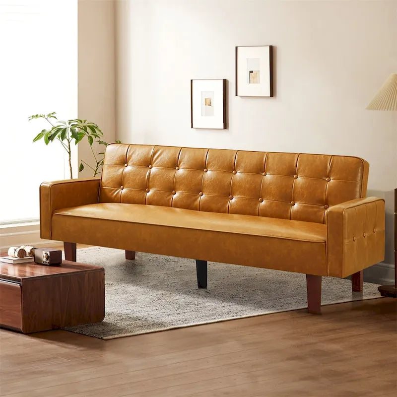 Canapé-lit en similicuir, causeuse convertible, futon moderne, petit futon convertible en lit