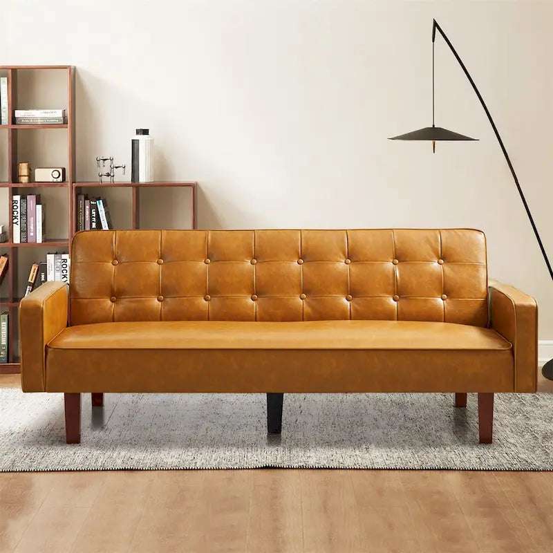 Canapé-lit en similicuir, causeuse convertible, futon moderne, petit futon convertible en lit