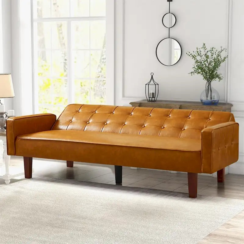 Canapé-lit en similicuir, causeuse convertible, futon moderne, petit futon convertible en lit