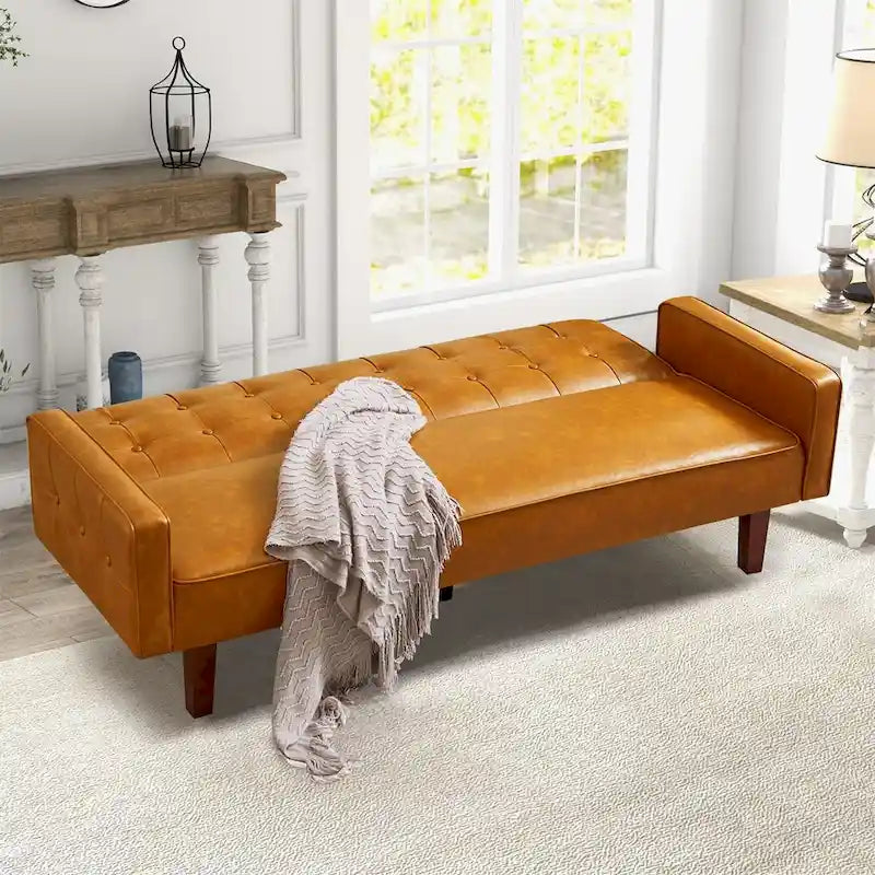 Canapé-lit en similicuir, causeuse convertible, futon moderne, petit futon convertible en lit