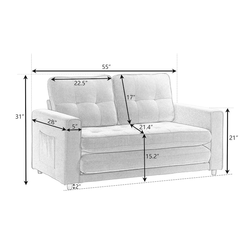 Canapé-lit futon convertible