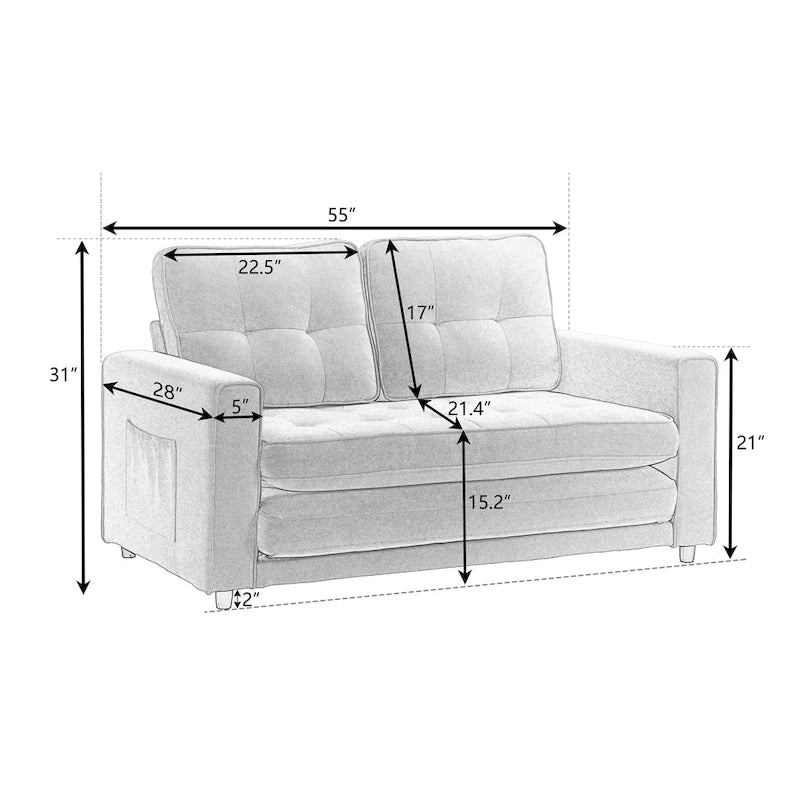 Canapé-lit futon convertible