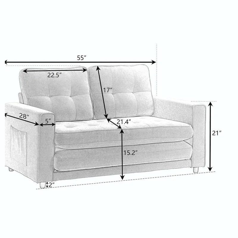Canapé-lit futon convertible