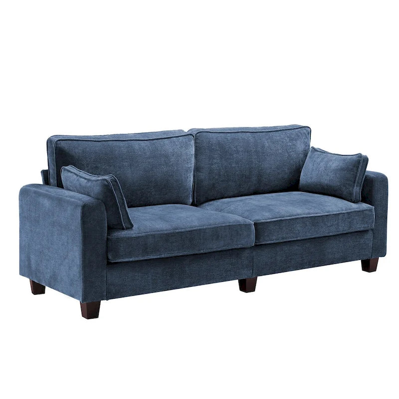 Canapé 3 places moderne en velours côtelé, canapé rectangulaire rembourré en polyester pour salon - 81W X 33D X 26H