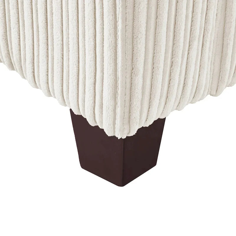 Canapé 3 places moderne en velours côtelé, canapé rectangulaire rembourré en polyester pour salon - 81W X 33D X 26H