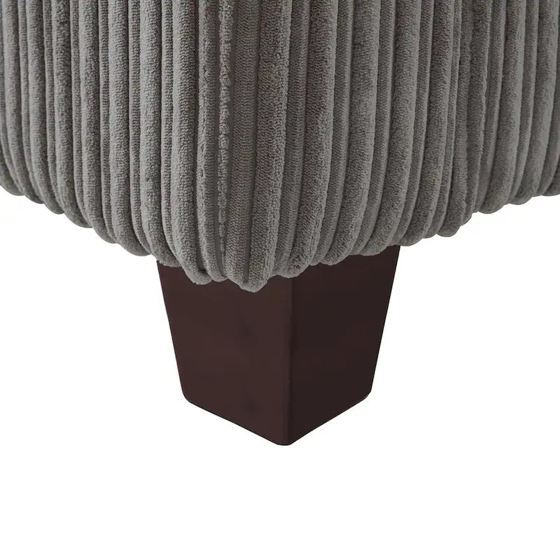 Canapé 3 places moderne en velours côtelé, canapé rectangulaire rembourré en polyester pour salon - 81W X 33D X 26H