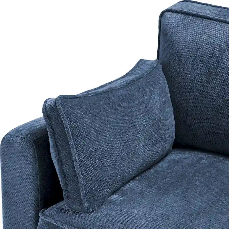 Canapé 3 places moderne en velours côtelé, canapé rectangulaire rembourré en polyester pour salon - 81W X 33D X 26H