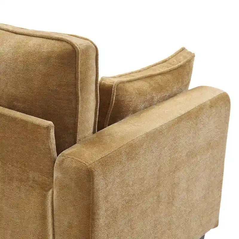 Canapé 3 places moderne en velours côtelé, canapé rectangulaire rembourré en polyester pour salon - 81W X 33D X 26H
