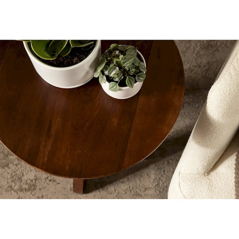 Table d'appoint ronde en bois