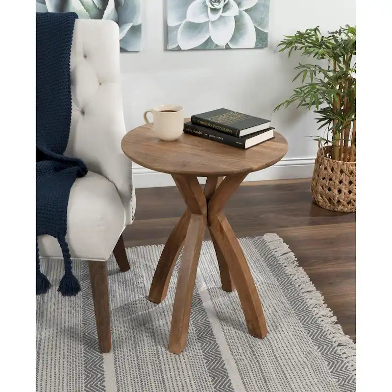 Table d'appoint ronde en bois